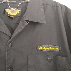 Harley-Davidson Button Down Shirt With Patch on Sleeve Size XL